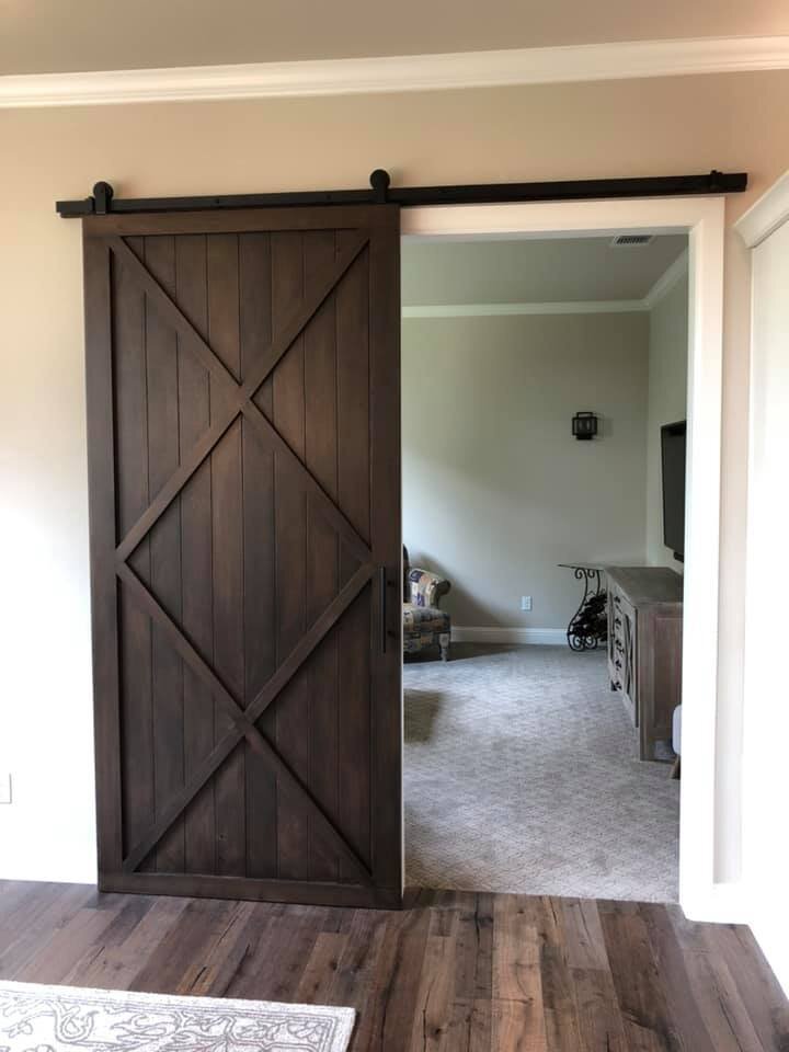 Stain Grade Barn Doors Cavie Co, Modern Basement Ideas With Barn Doors