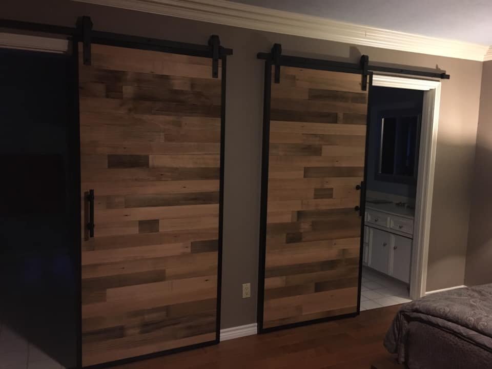Reclaimed Barn Doors with Thick Metal Frame
