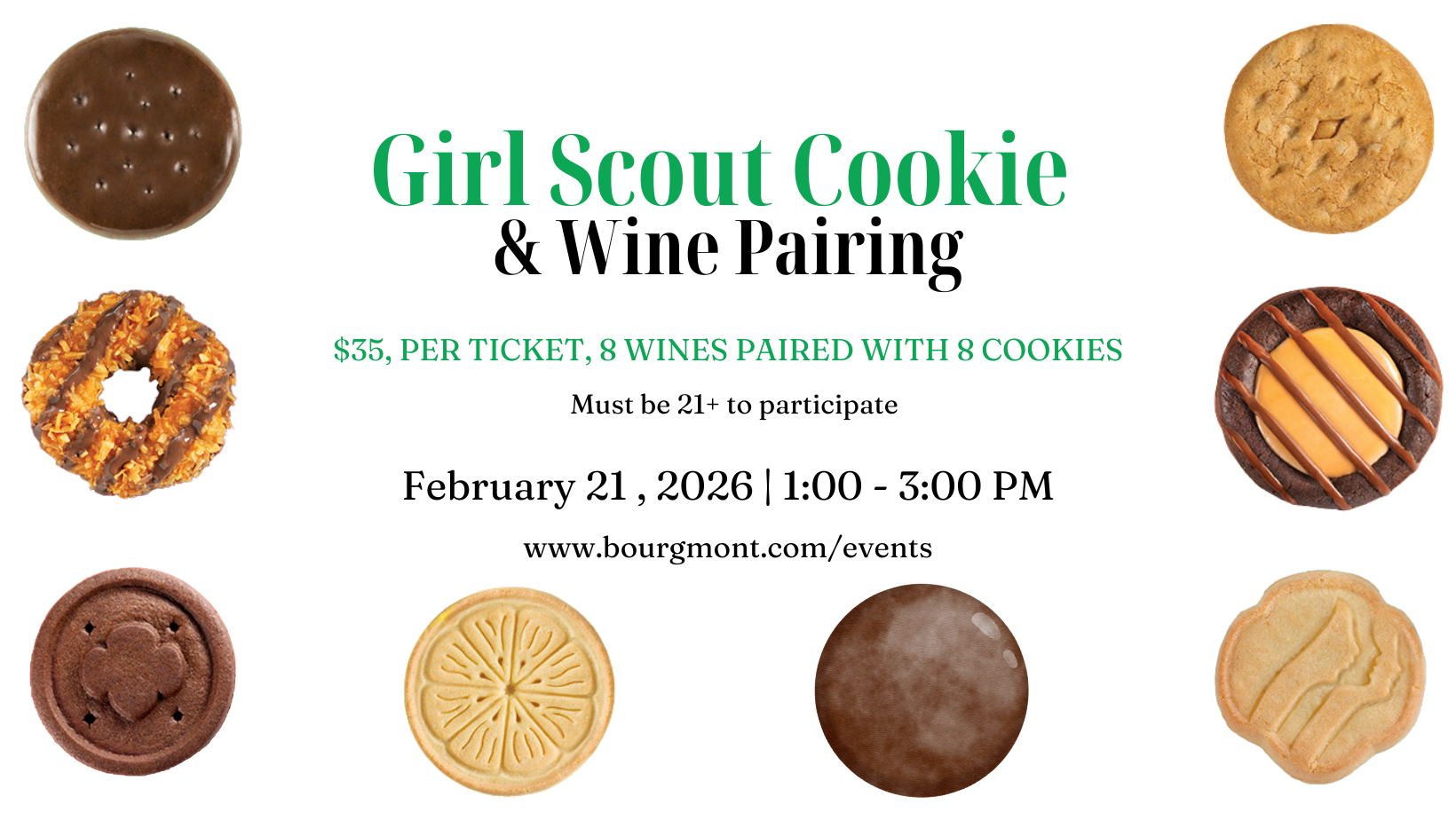 Cookie and wine pairing event