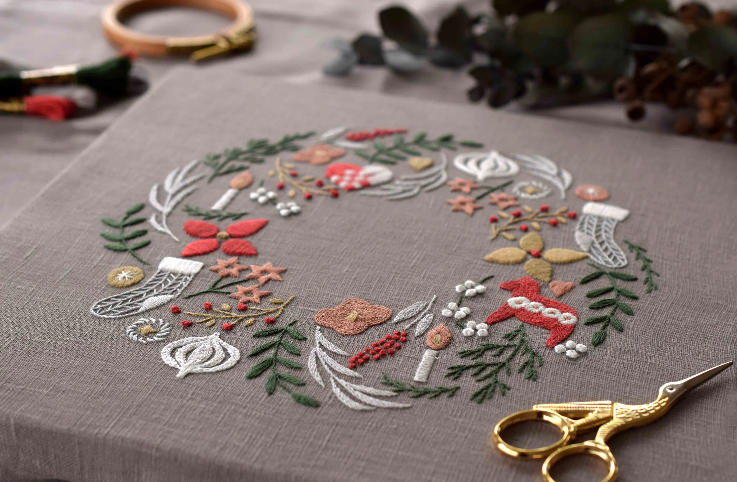 クリスマスリース&lt;br&gt;刺繍キット&lt;br&gt;¥9780