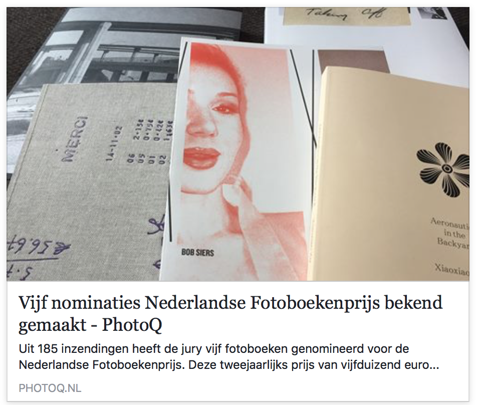 Vivace was one of the five nominees for the Dutch Photobook prize 2017