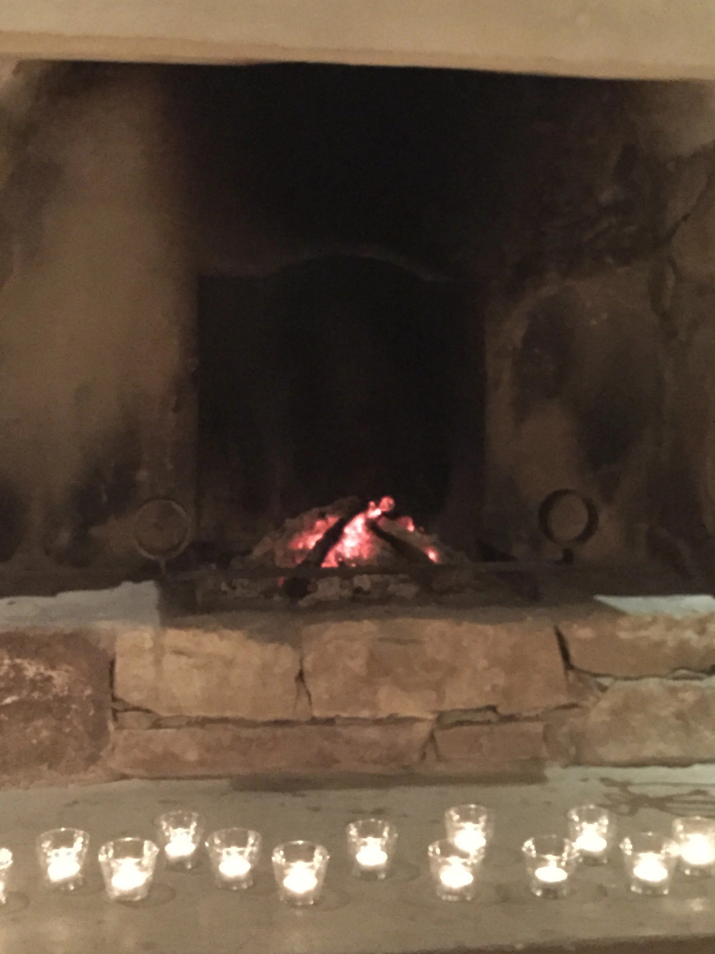  A fire warmed the room... 