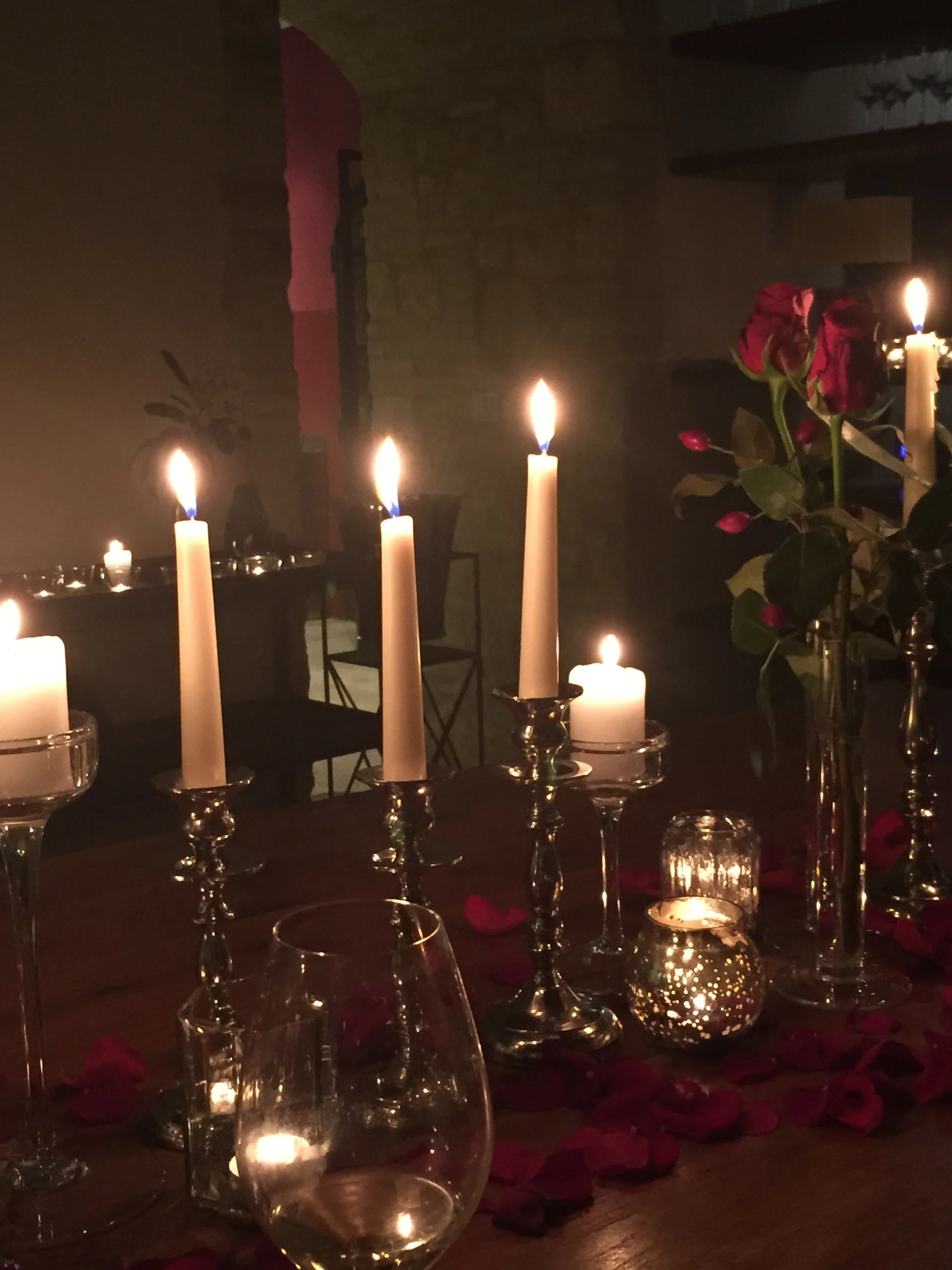  and candles flickered softly 