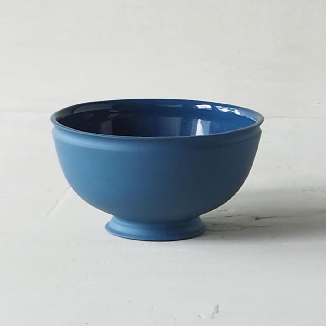 Small Footed Porcelain Bowl (indigo)