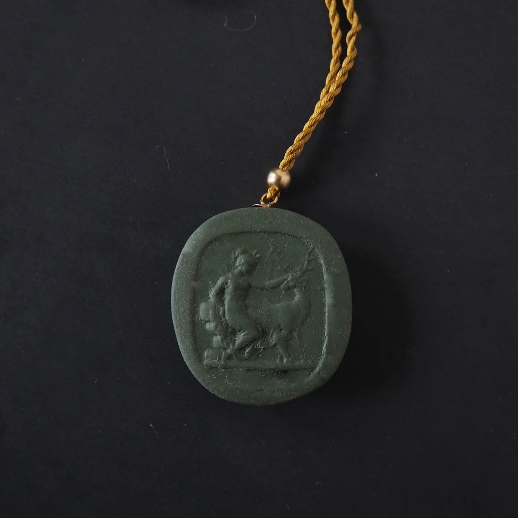 Diana with Stag Porcelain Pendant