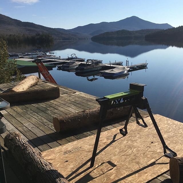 Log railing season has begun! #highpeaks #lakeplacidny #adirondacks