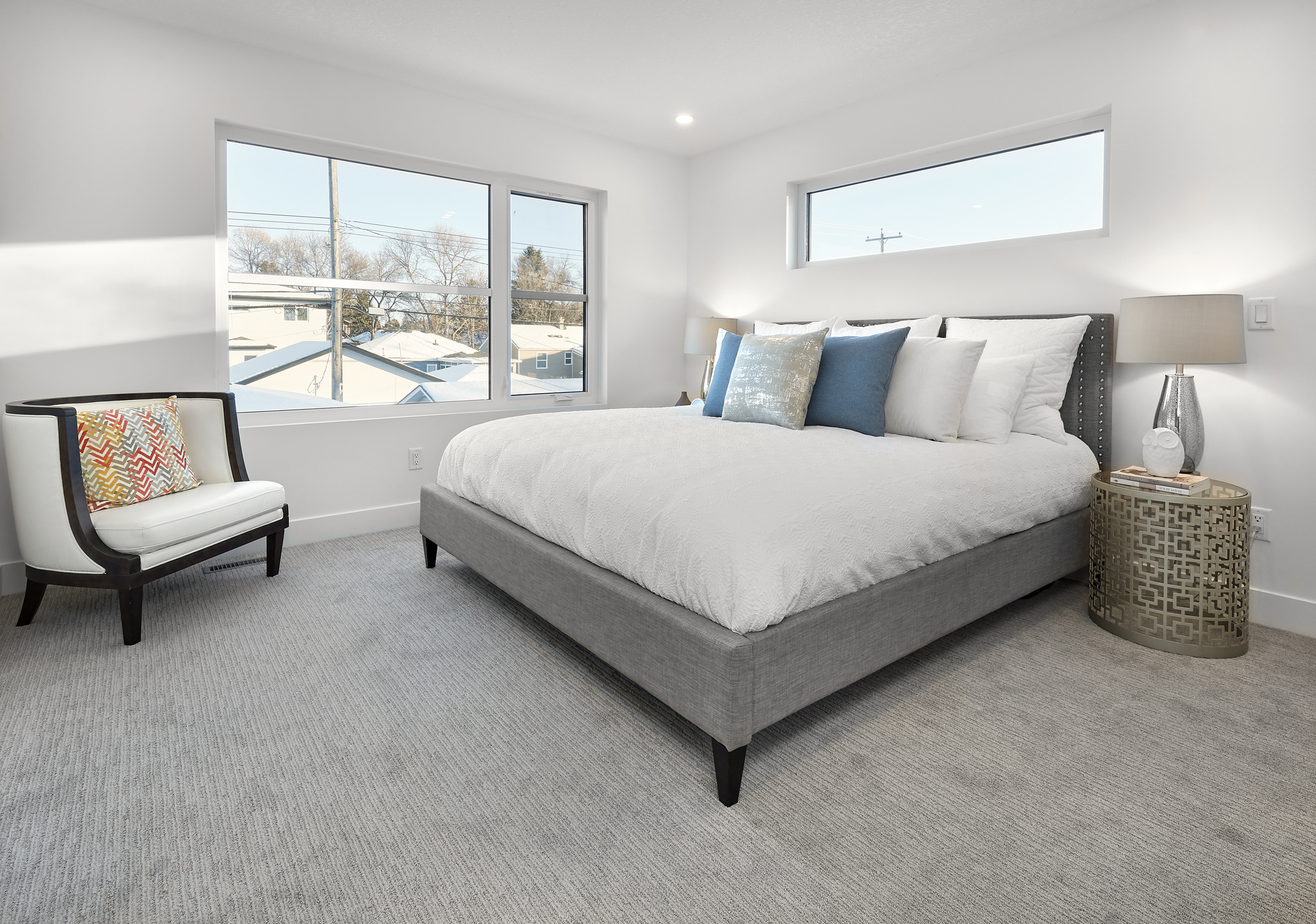 master is large with a spa-like ensuite and his and hers walk-in closets.