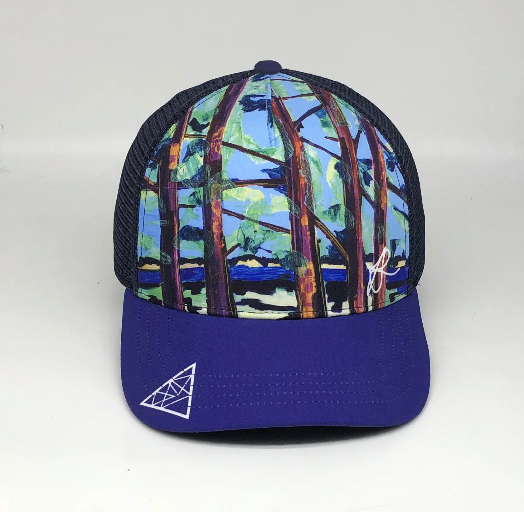Limited Edition Trucker Hat with "Layered Trees" Painting