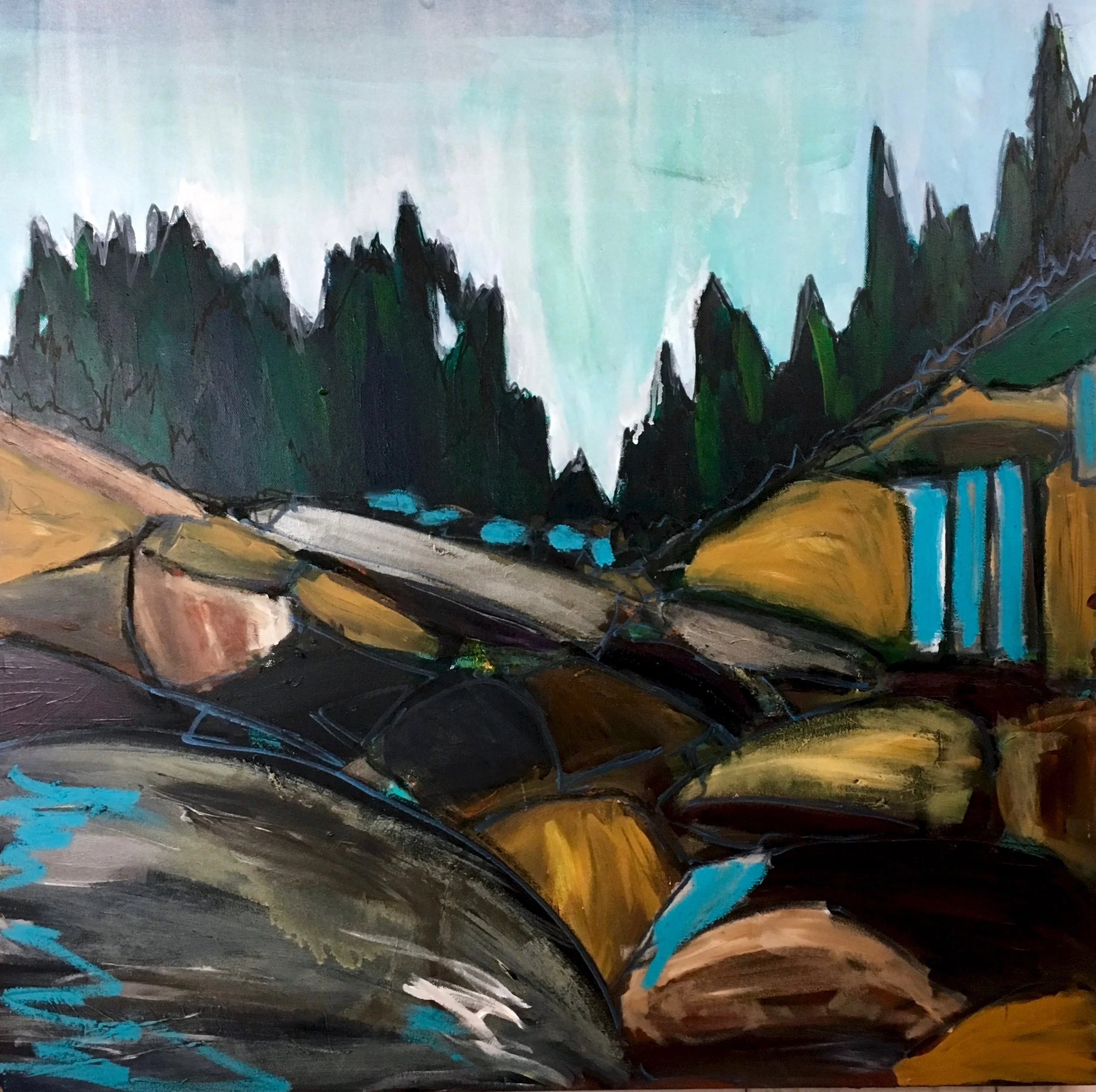 "Lost with the Rocks" 30”x30” 