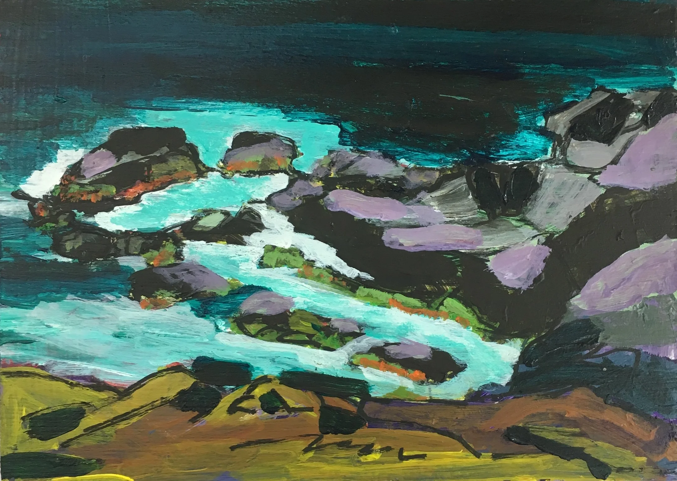 "Squeaker Cove Purple" 5”x7”