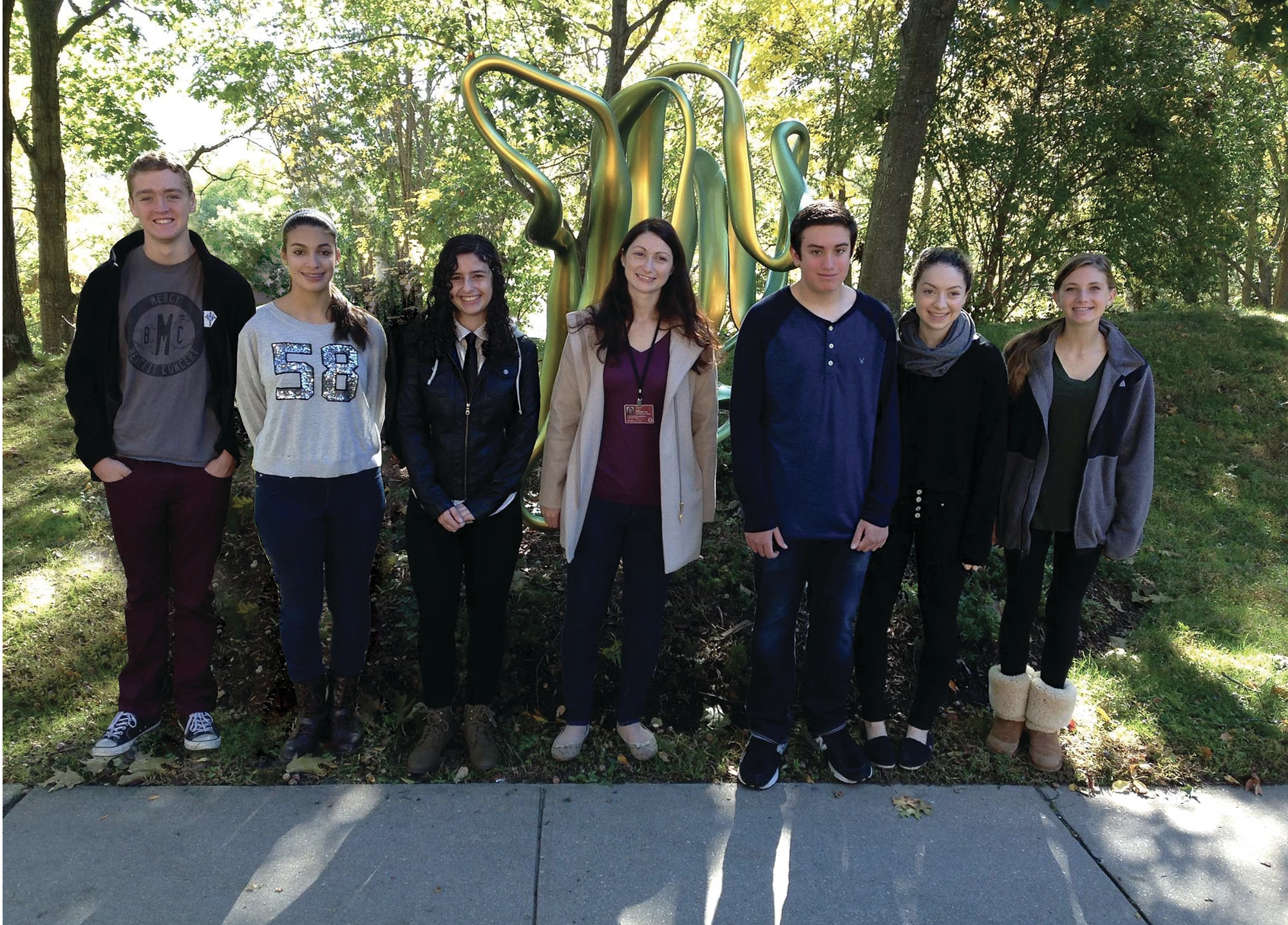 Dr. Sarah Diermeier gives members of Stand Up For Suzanne's Junior Board a private tour of Cold Spring Harbor Laboratory.