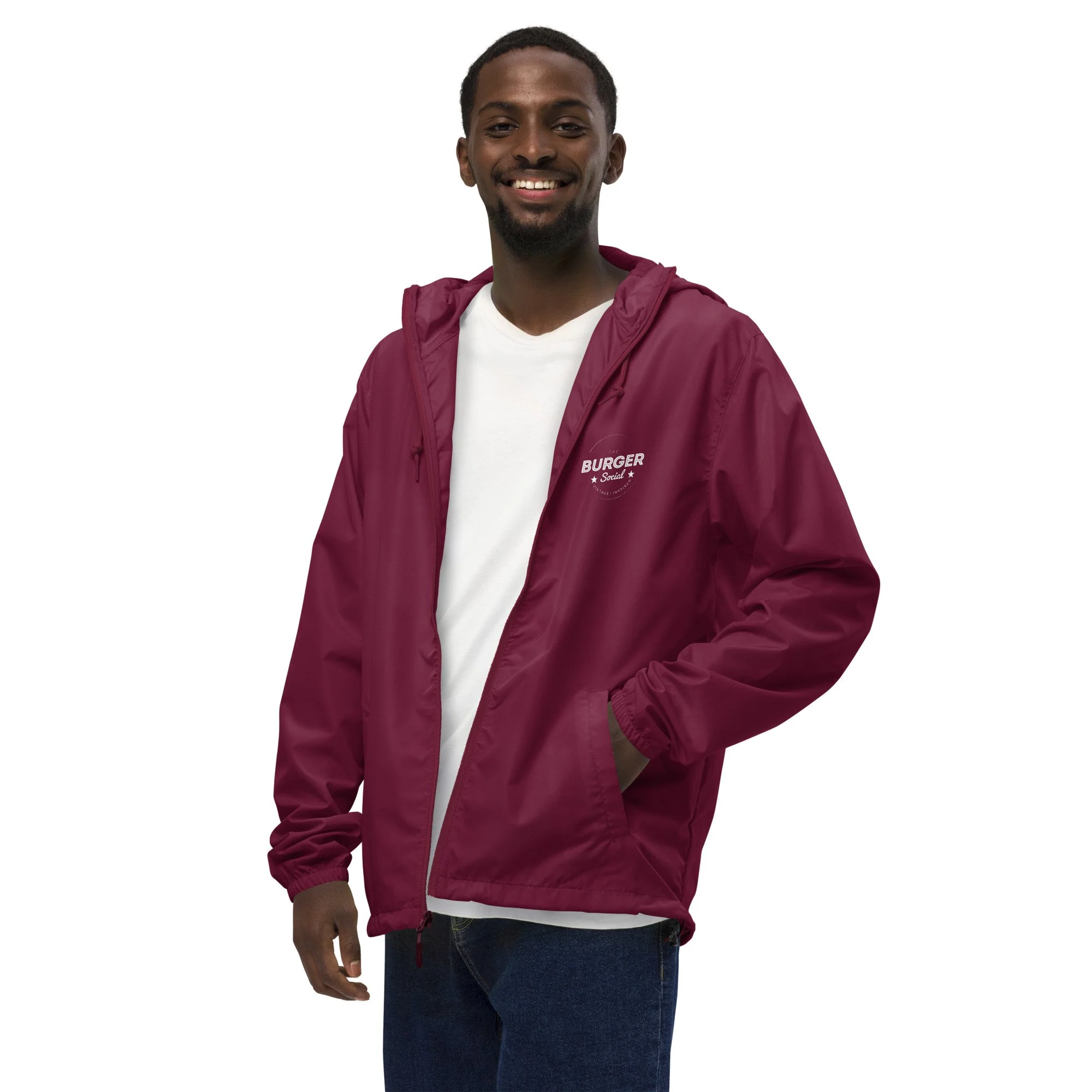 unisex-lightweight-zip-up-windbreaker-maroon-left-front-2-696fcd7a3aaef.jpg
