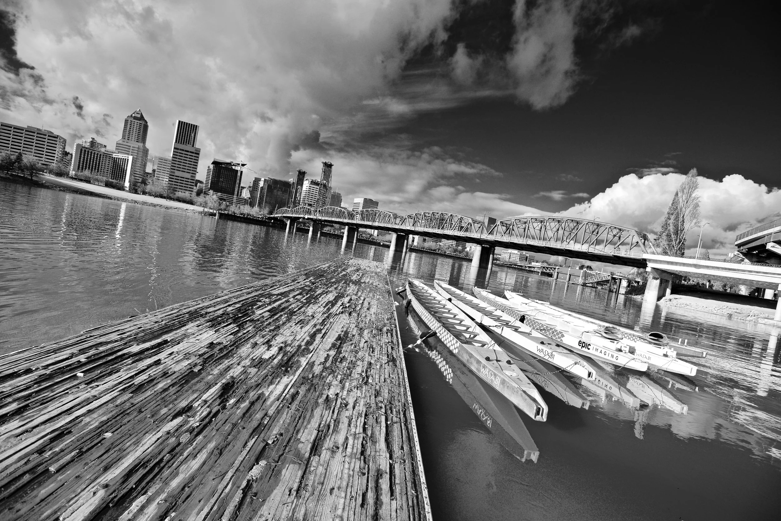 Hawthorne Bridge B/W