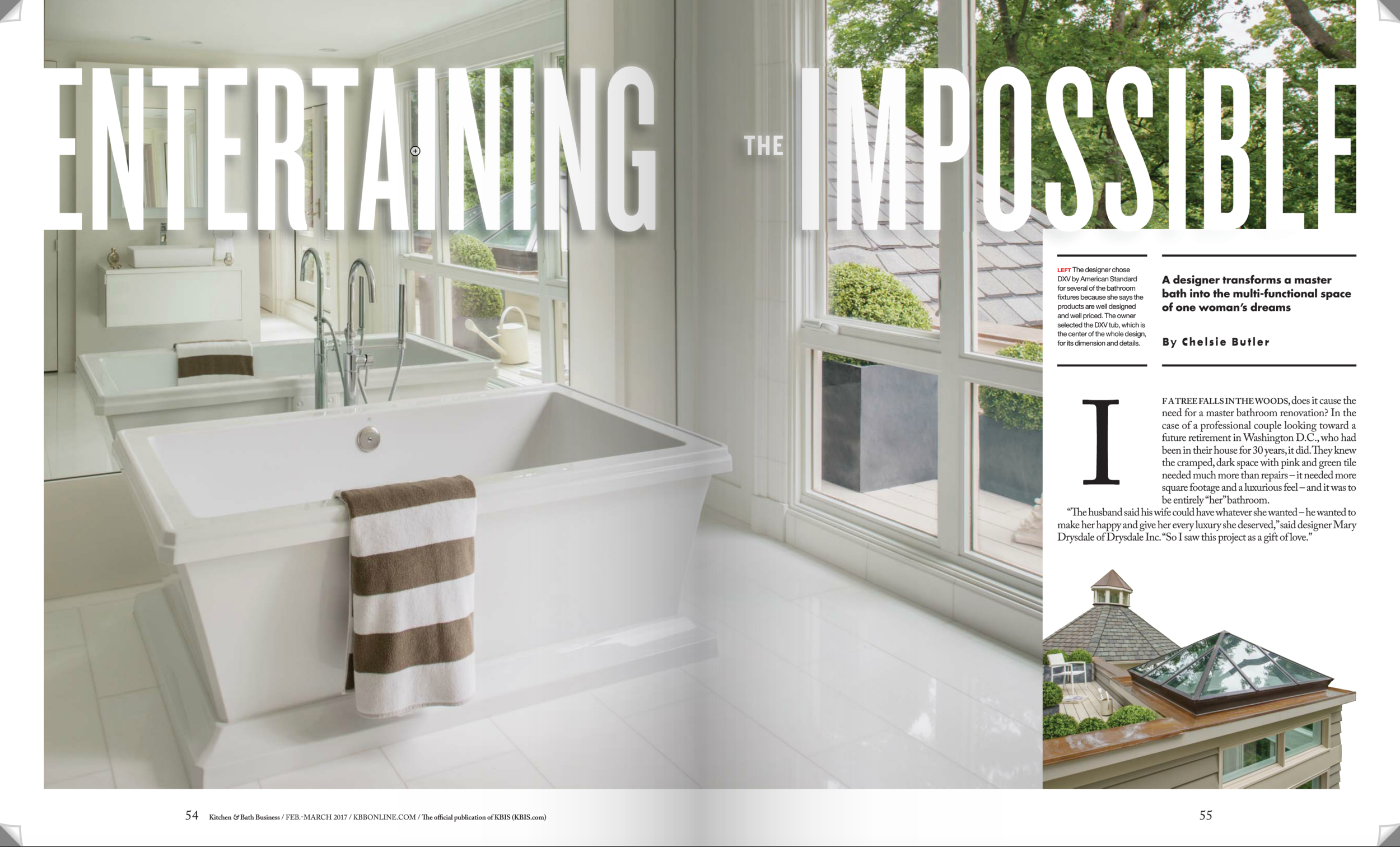   Kitchen &amp; Bath Business Magazine  February/March 2017 Issue Drysdale Design Associates 