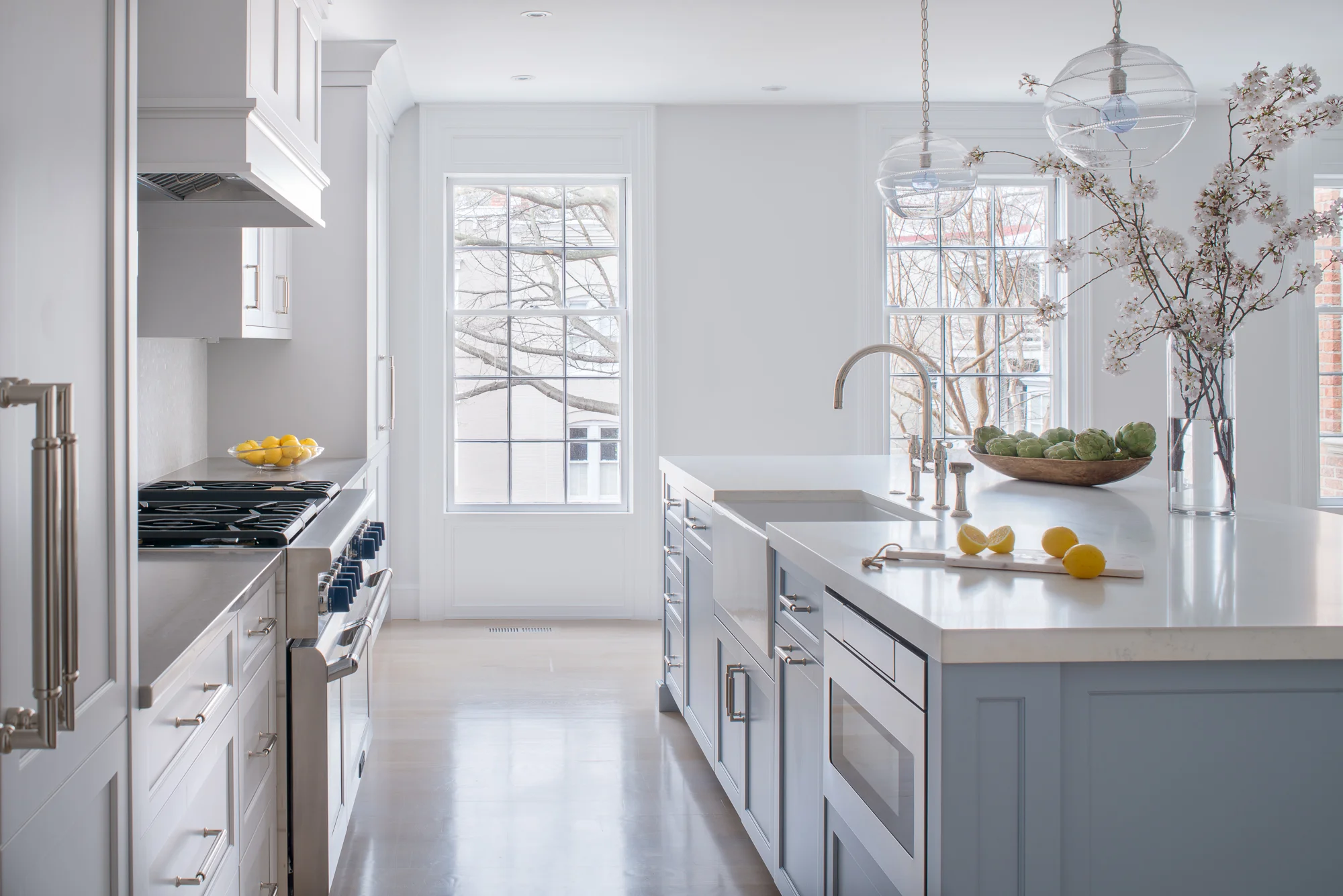 Transitional Blue Kitchen Jennifer Gilmer Kitchen & Bath Washington, DC