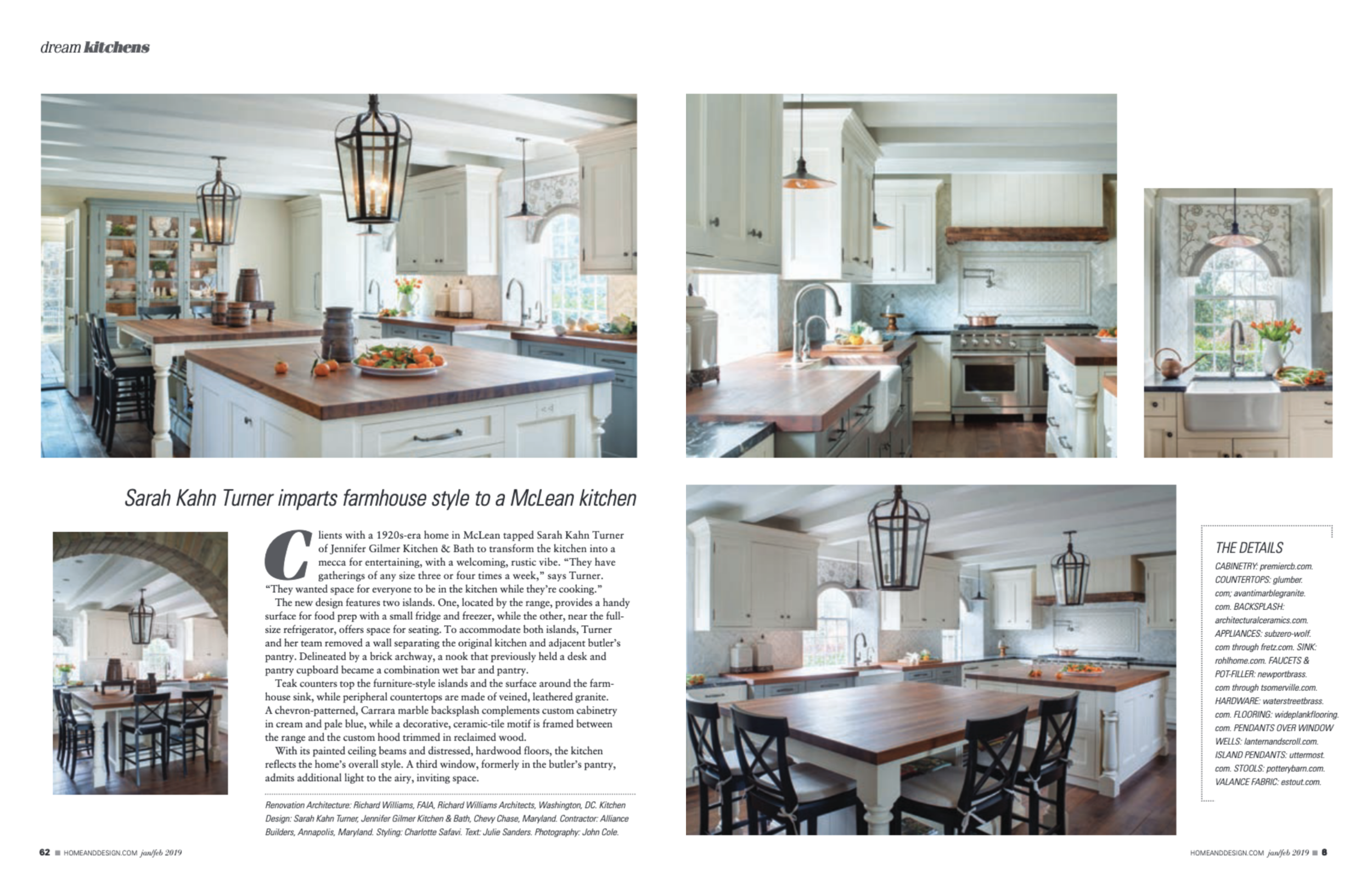 Home & Design Magazine January/February 2019 Issue Jennifer Gilmer Kitchen & Bath