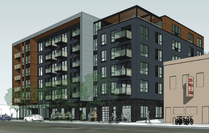 A 98 unit apartment project with 45 parking spaces in Northeast