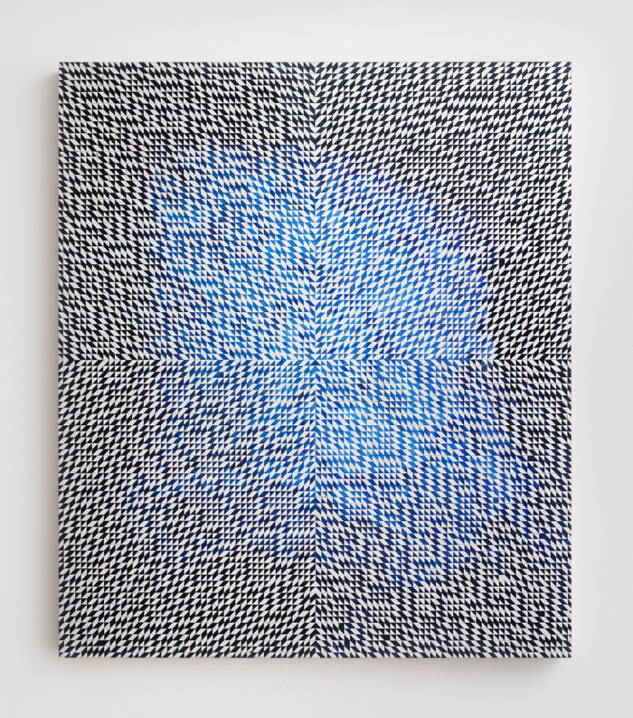 Equinox II , 2014, Oil and composition metal leaf on wood panel, 25 x 21.5 inches