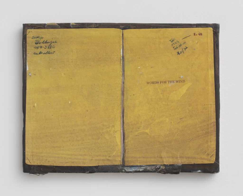 Matt Bollinger. Words for the Wind I, 2013, Acrylic, flashe, cel-vinyl, acrylic transfer, collage on panel, 8 x 10 inches