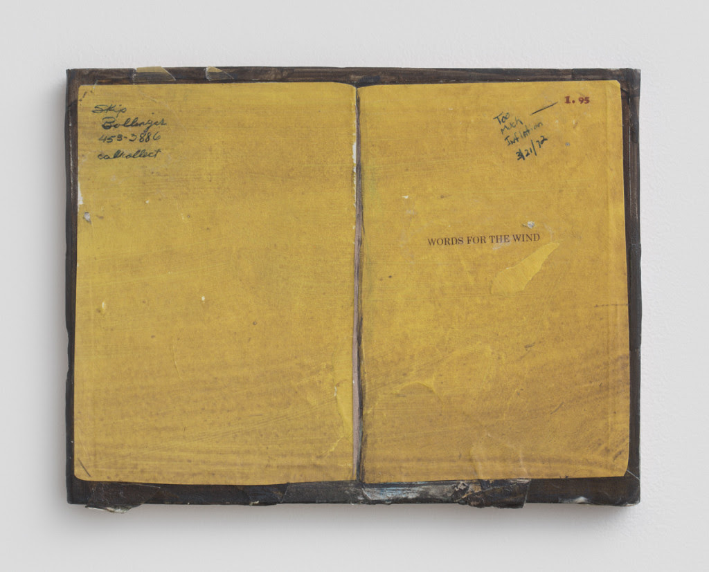 Matt Bollinger. Words for the Wind I , 2013, Acrylic, flashe, cel-vinyl, acrylic transfer, collage on panel, 8 x 10 inches