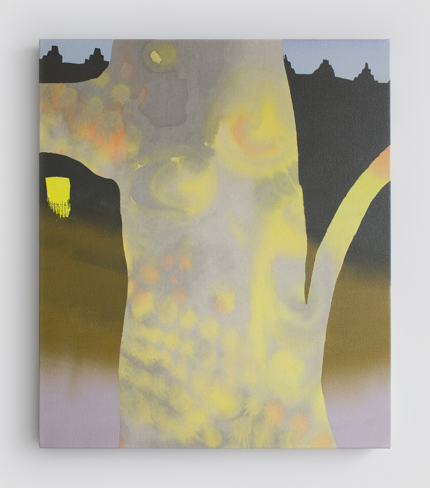 Melissa Brown. Brighton AM , 2013, Oil, spray paint & dye on canvas, 28 x 24 inches
