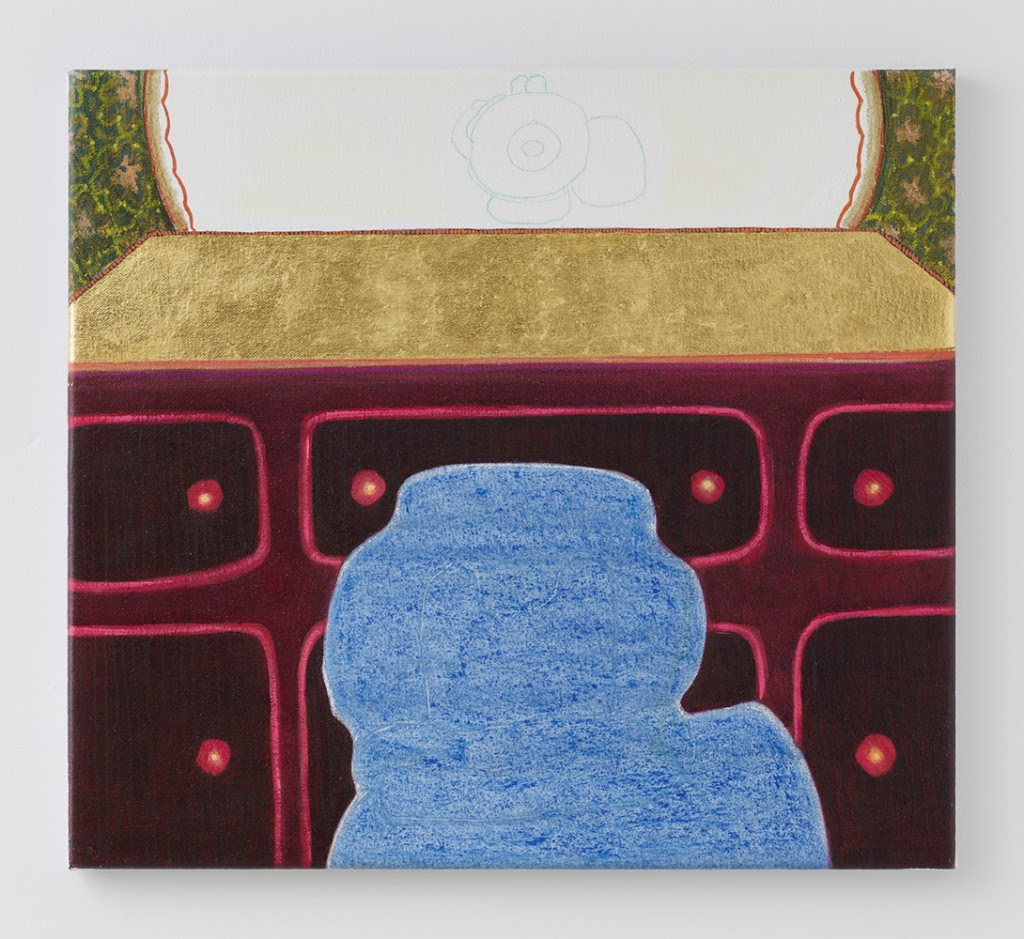 Midnight. 2014, Oil, pastel, and dutch metal on canvas, 20 x 20 inches