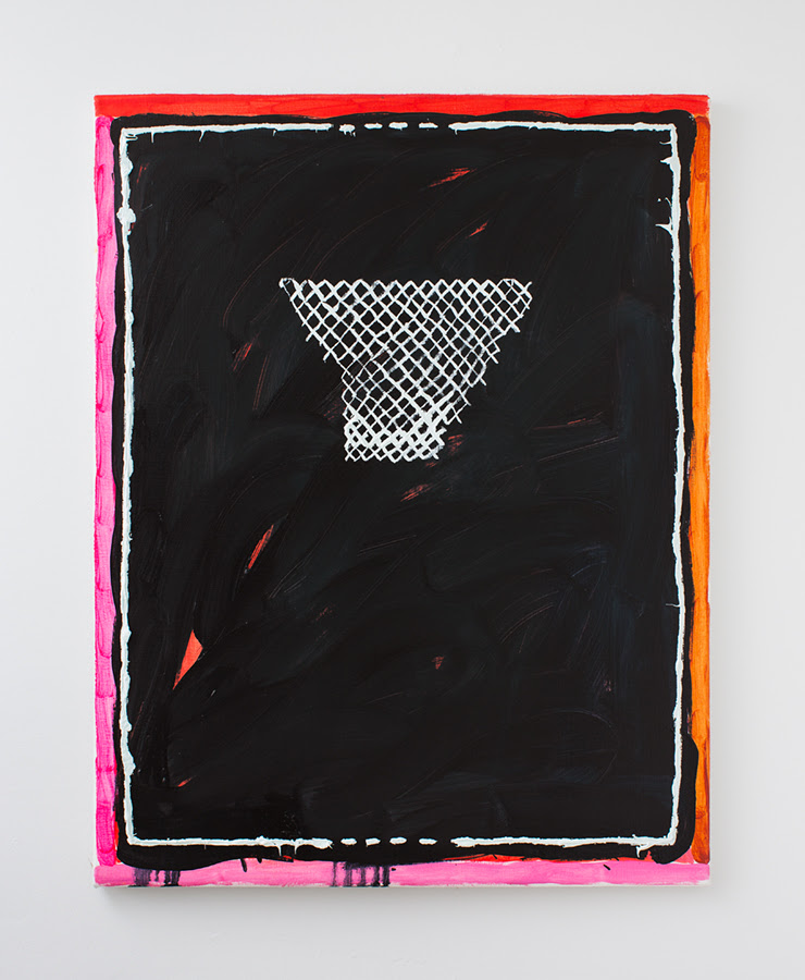 Watermelon with KB , 2013, Oil and enamel on canvas, 36 x 36 inches