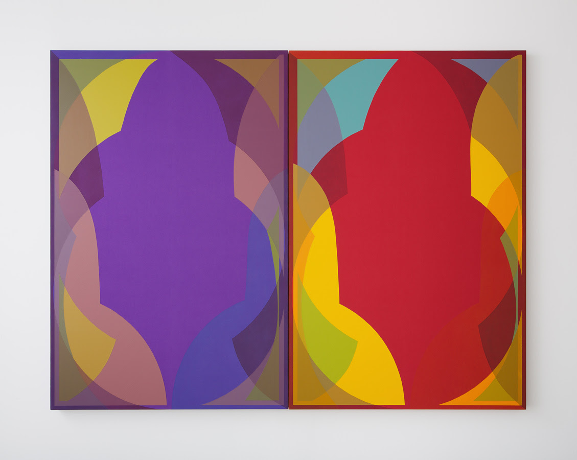 Halsey Hathaway. Untitled , Acrylic on dyed canvas (2 parts), 60 x 80 inches