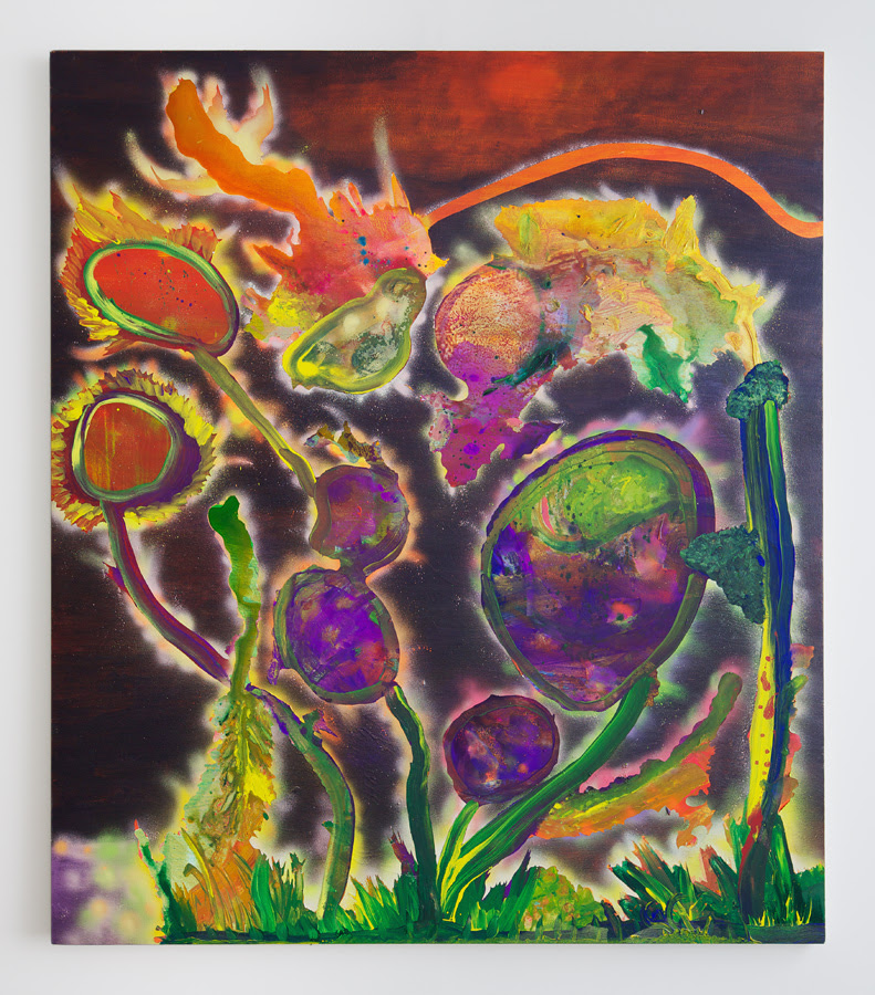 JJ Manford. The Brink of Utterance , 2012, Acrylic, tempera, and spray paint on canvas, 72 x 62 inches