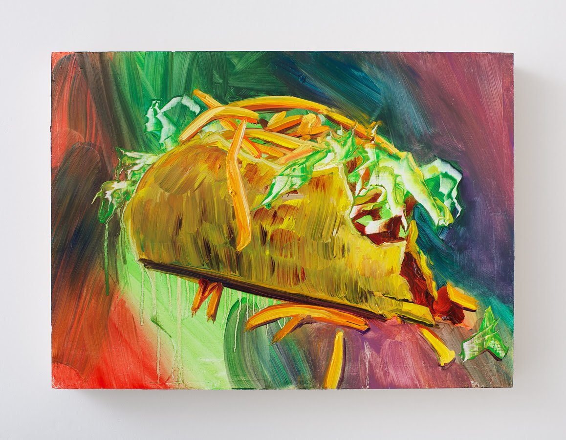 Rachel Schmidhofer. Taco Supreme , 2012, Oil on panel, 10 x 15 inches
