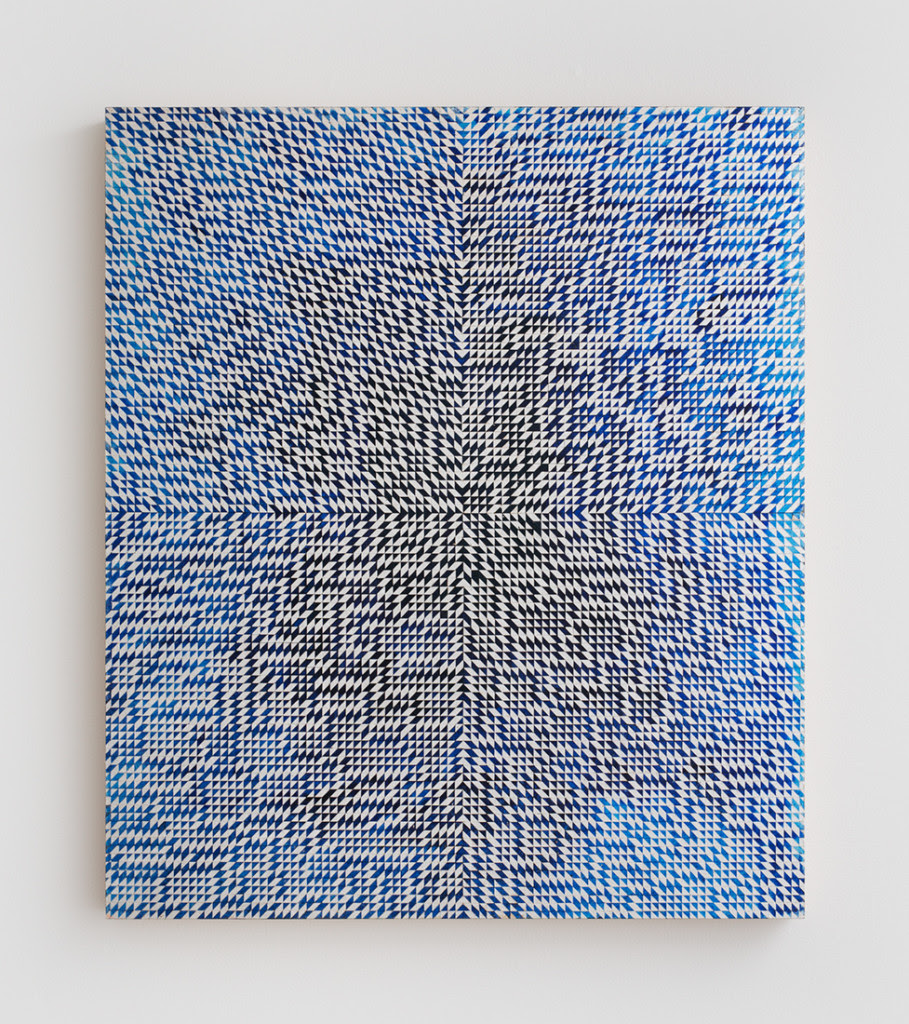 Equinox I , 2014, Oil and composition metal leaf on wood panel, 25 x 21.5 inches