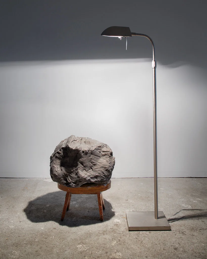 Fancy rubble or an asteroid, 2014, Ceramic plaster, house paint, reflection, light, 4 x 3 x 2′
