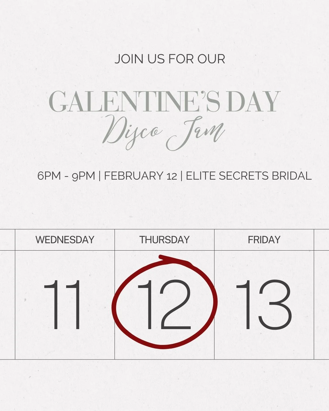 WHO RUNS THE WORLD?!

Grab your besties and get ready to boogie the night away at our Galentine&rsquo;s Disco Jam 🪩

A night all about friendship, funky beats, sparkle, and unforgettable memories &mdash; right here in Canton, Baltimore.

Expect disc