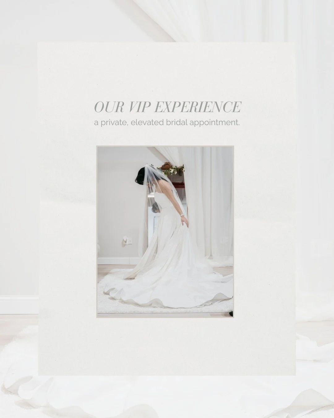 Our VIP Elite Experience &mdash; what you can expect when every detail is designed around you.

From a private two-hour bridal appointment to thoughtful touches that make you feel truly cared for, this experience is about more than finding a dress. I