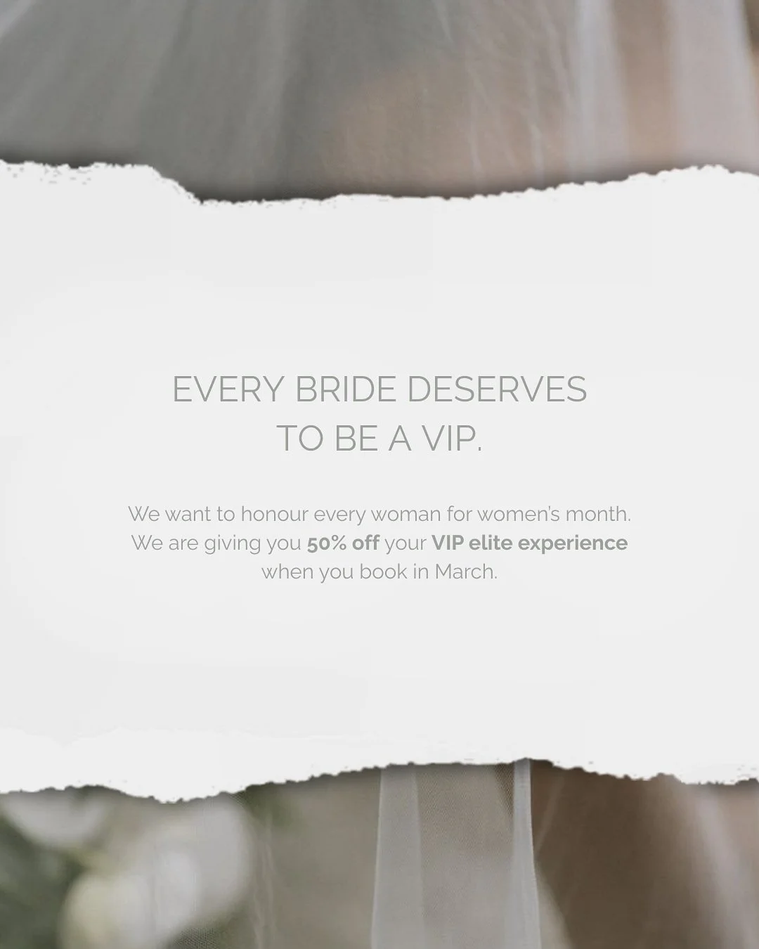 In honor of Women&rsquo;s History Month, we&rsquo;re celebrating you! 🤍

This March, we&rsquo;re offering 50% off our VIP Elite Experience &mdash; because we believe every woman deserves to feel celebrated, seen, and completely unforgettable during 