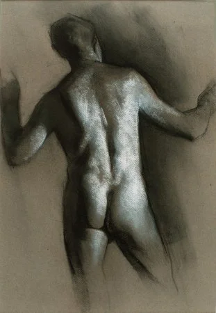 Conrad’s Back, charcoal and chalk, 1991