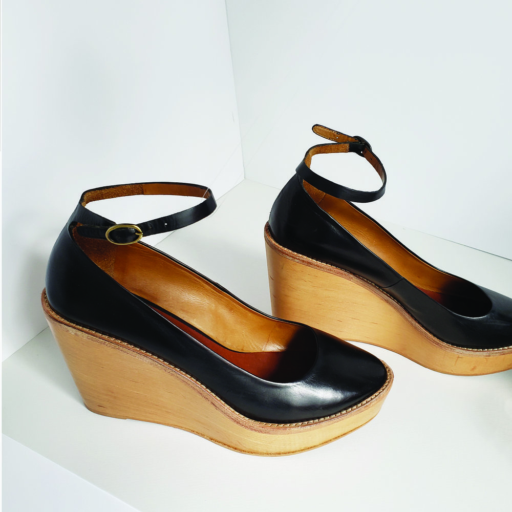 Vintage Isabel Marant Wedge Wood Block Mary Jane Shoes Size 40 — Darling NYC