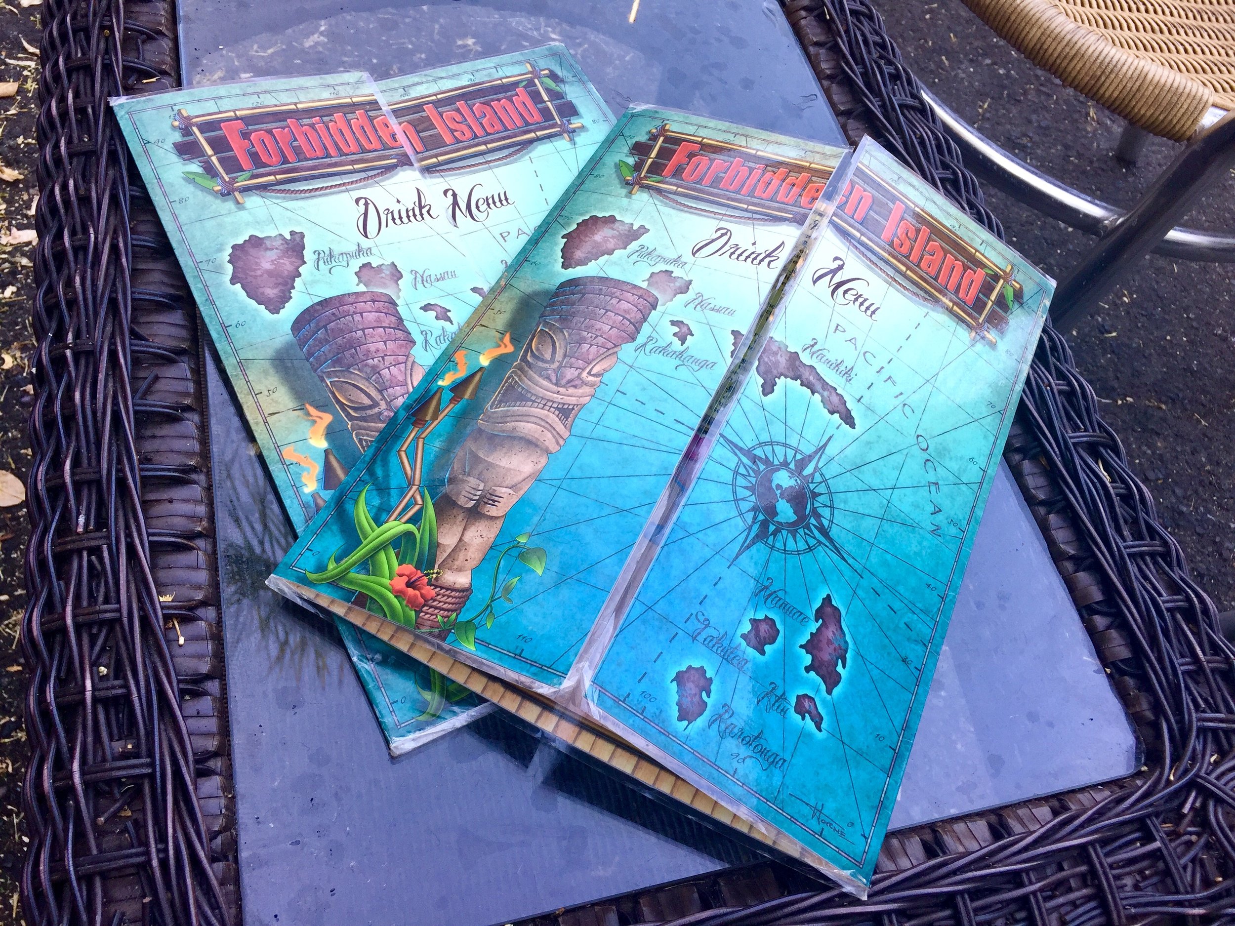 Forbidden Island's menu...