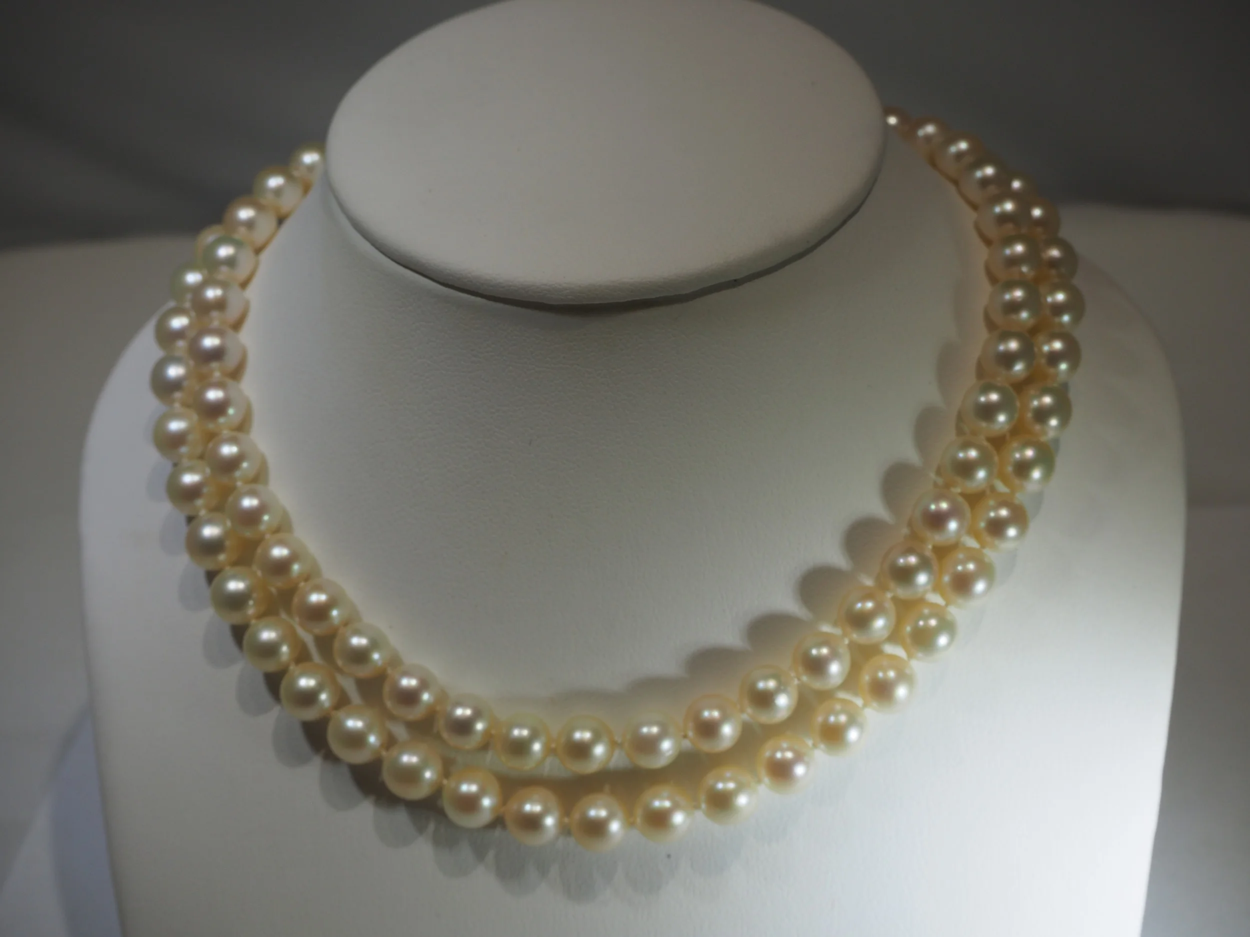 14K Yellow Gold Double Strand Pearl 
