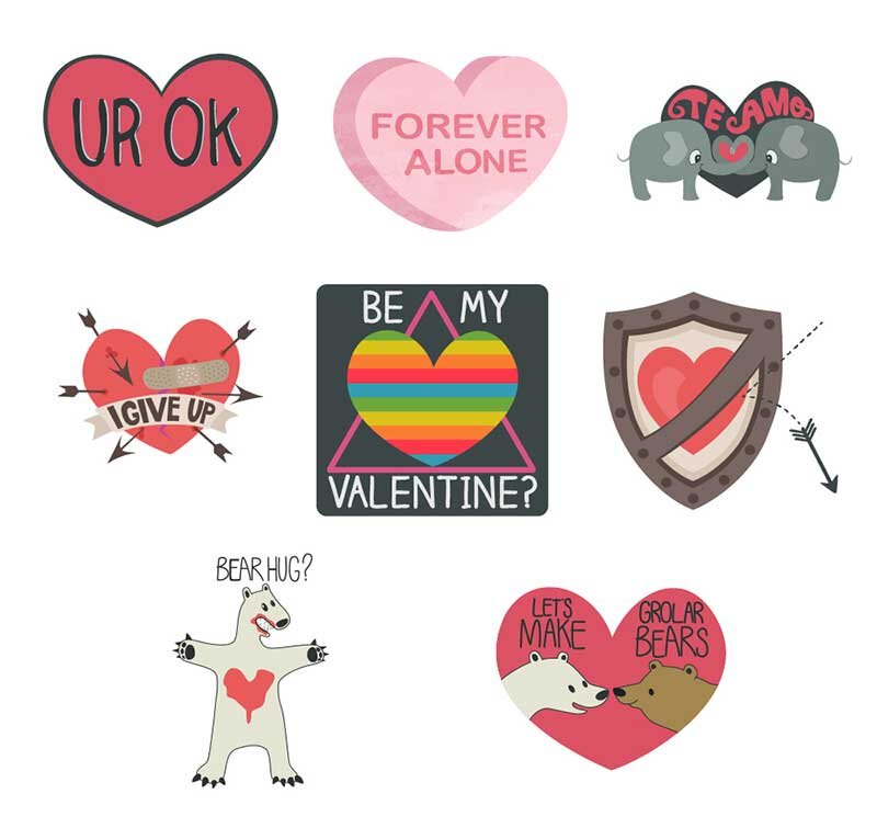 Valentine’s icons for BeFunky’s app