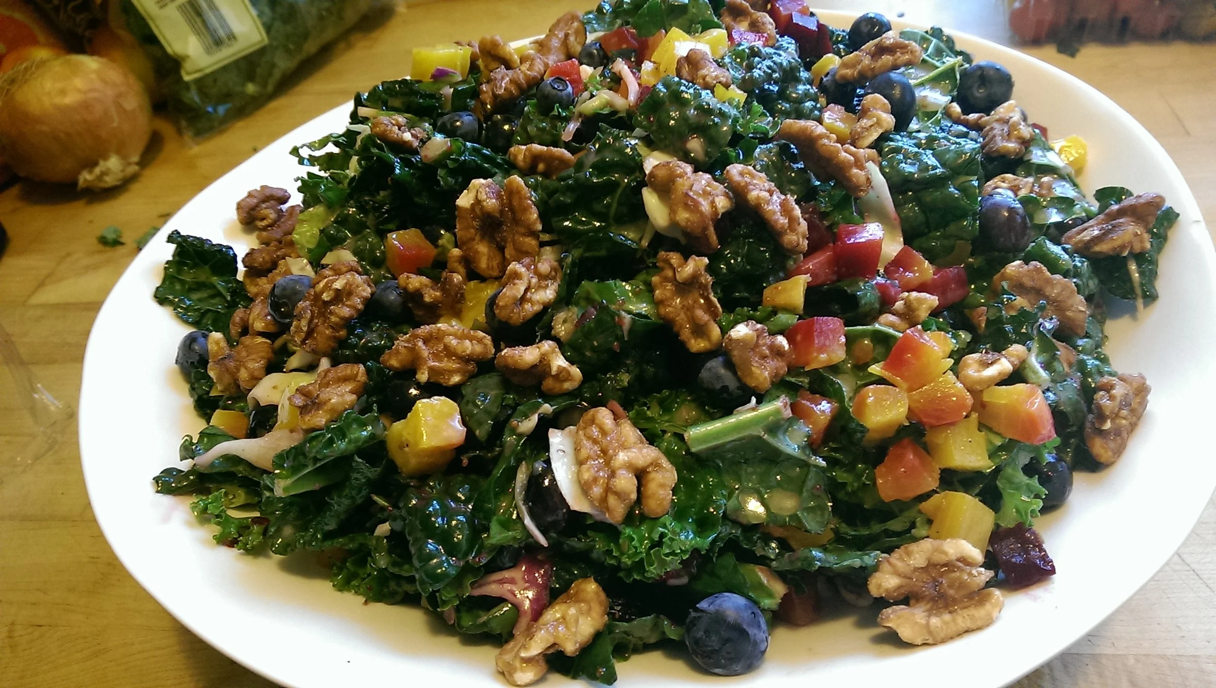 Kale Salad with Golden Beets & Candied Walnuts