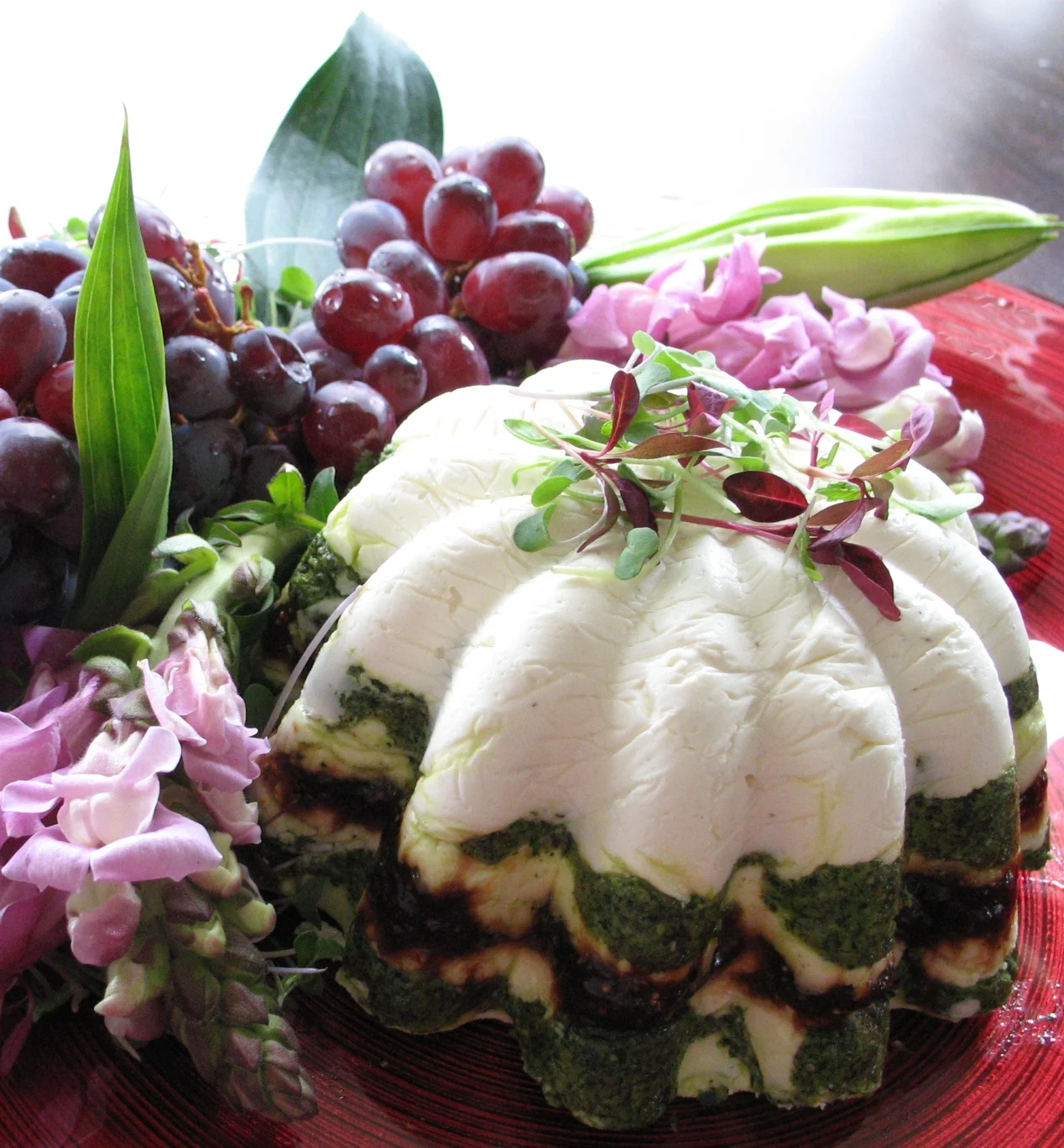 Goat Cheese Torte w/Mint Pesto &amp; Fig Jam