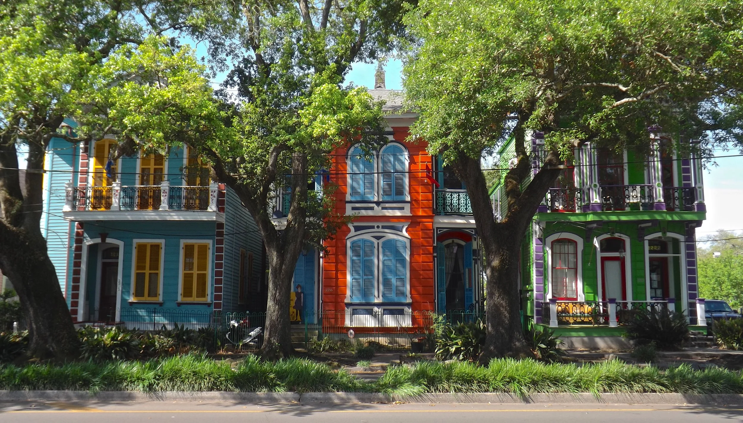 The most colorful houses on Esplanade Avenue.