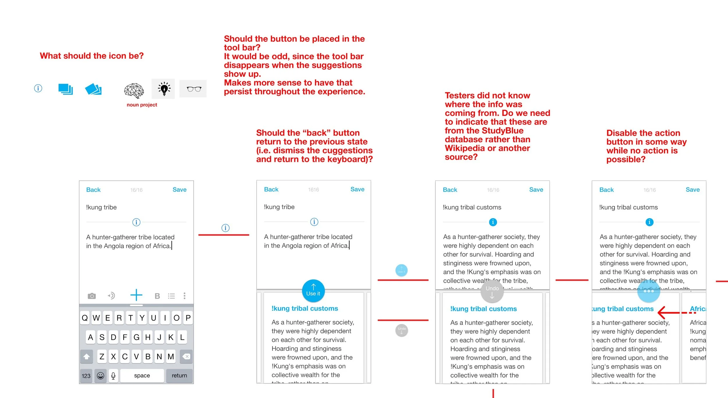 Working out details for the mobile Recommended Cards affordance, along with interactions