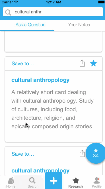 An early attempt at keeping the "notes" section close at hand in the Homework Help mobile experience. (The "Your Notes" tab at the top represents a separate solution, condensed into one scratchpad design.)