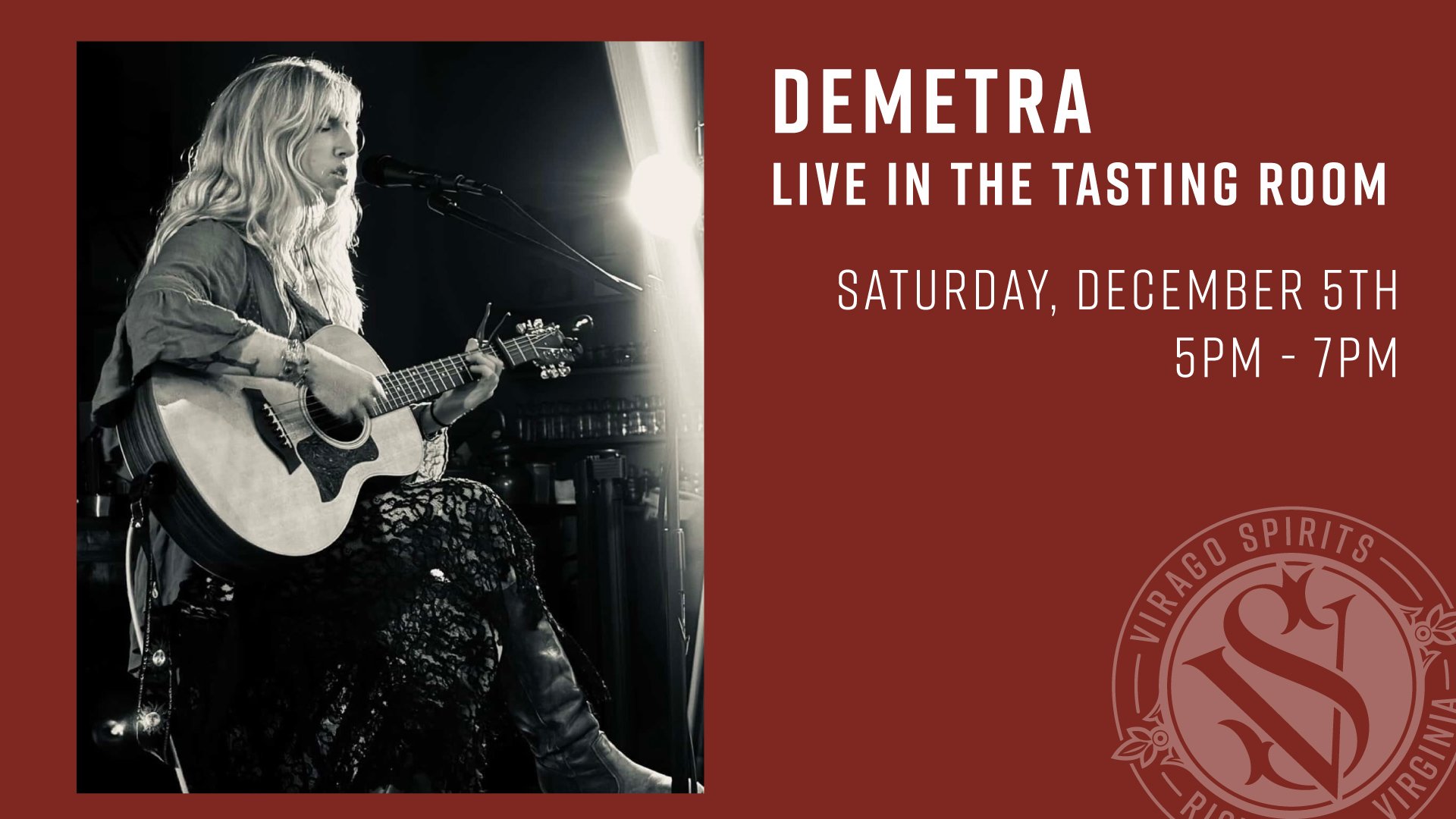 Demetra live in the tasting room