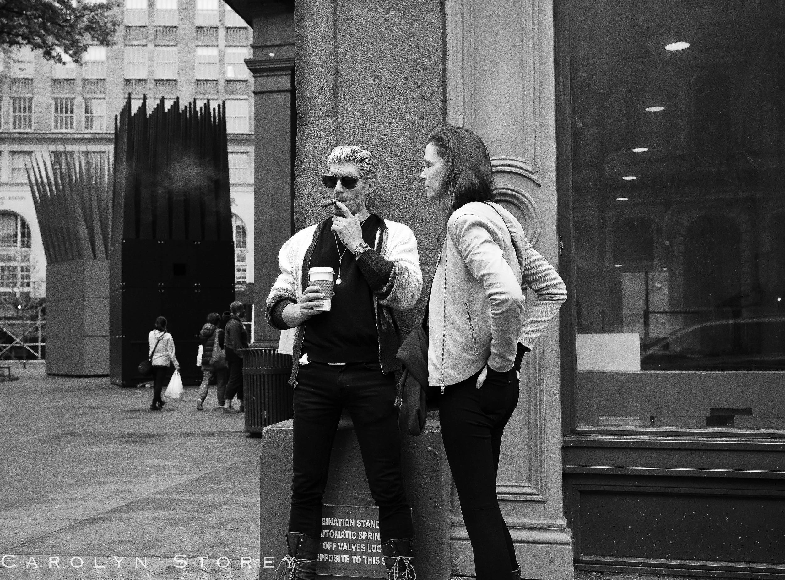 No words needed to describe this. Who isn't immediately interested in these two people? This shot was taken just a few blocks from my hotel.