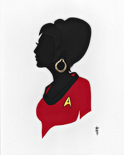   UHURA  Hand cut paper, gold leaf 