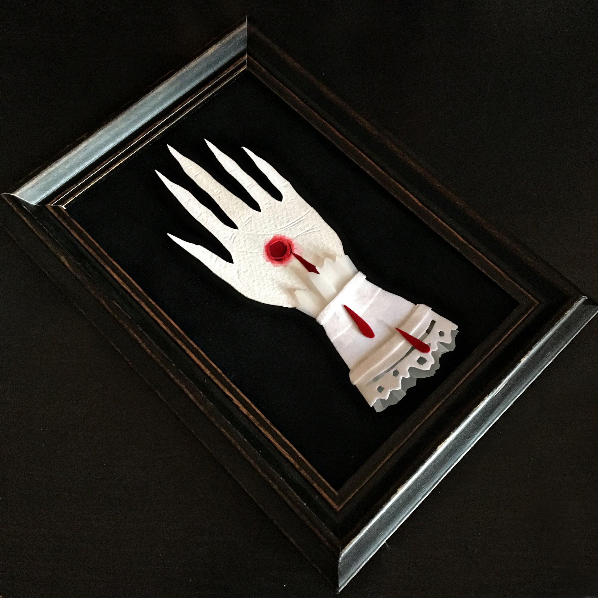   Stigmata   Hand cut paper, vellum and watercolor Future Gallery "Pocket Sized Paintings"&nbsp; 
