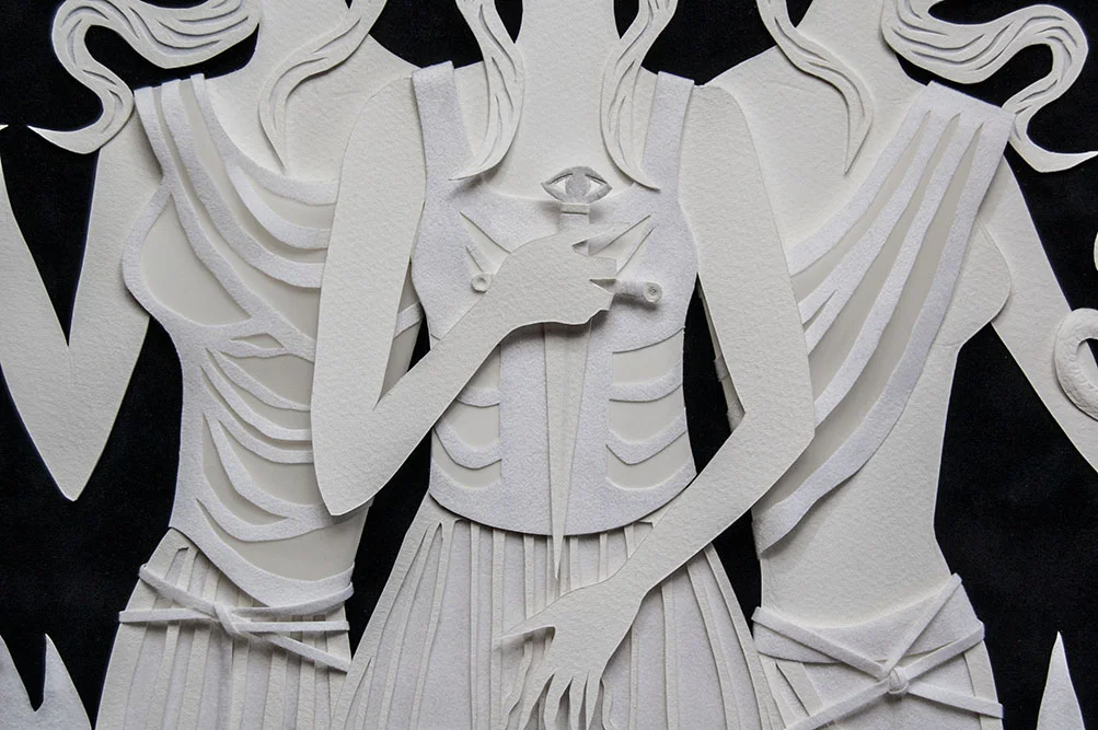HEKATE (detail) Hand cut paper, vellum